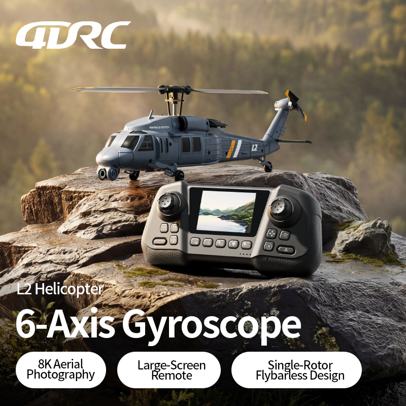 Rc Helicopter Single Rotor - 4DRC L2 RC Apache Military Fighter