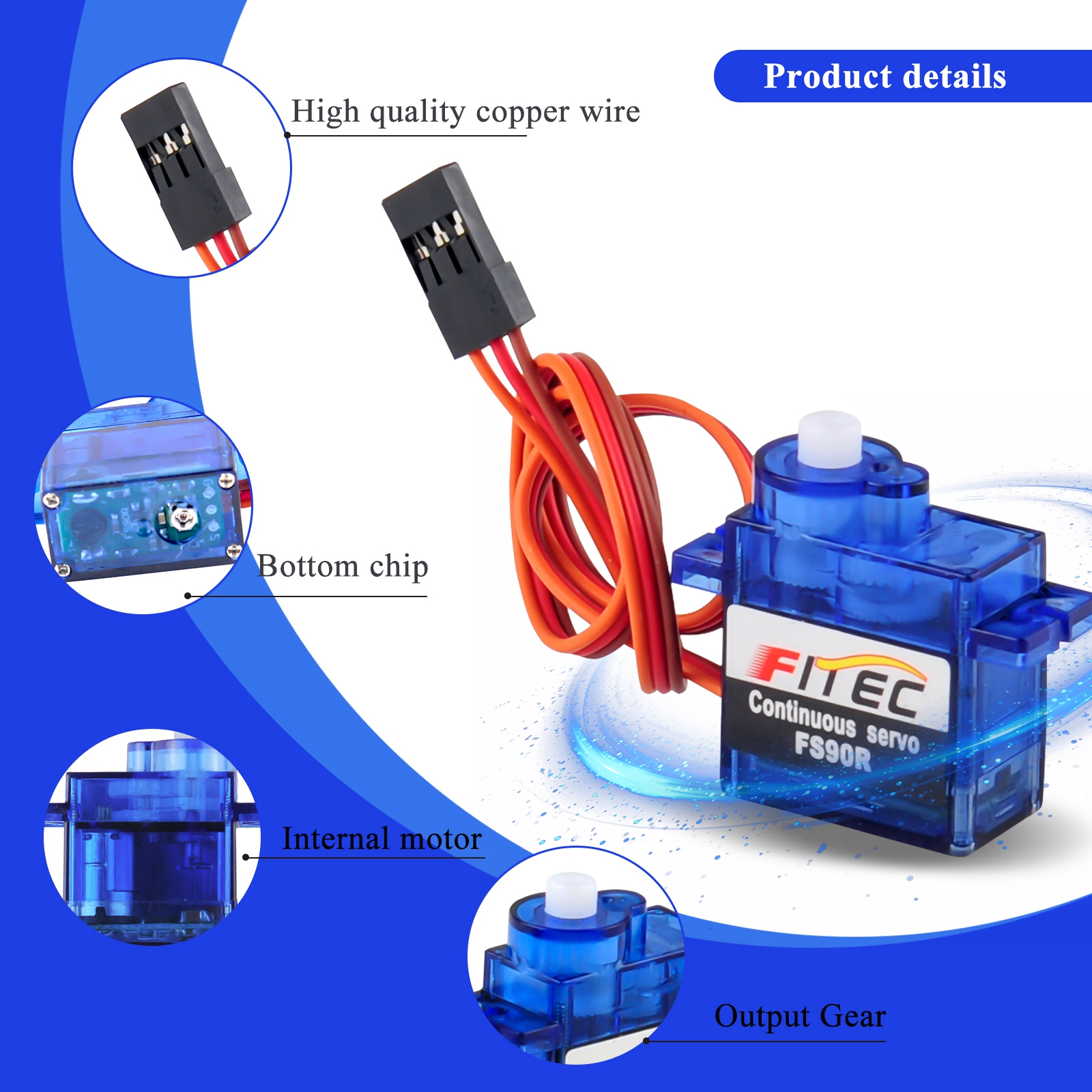 Rc Helicopter Motor - Feetech FS90R 9g Micro Servo Motor