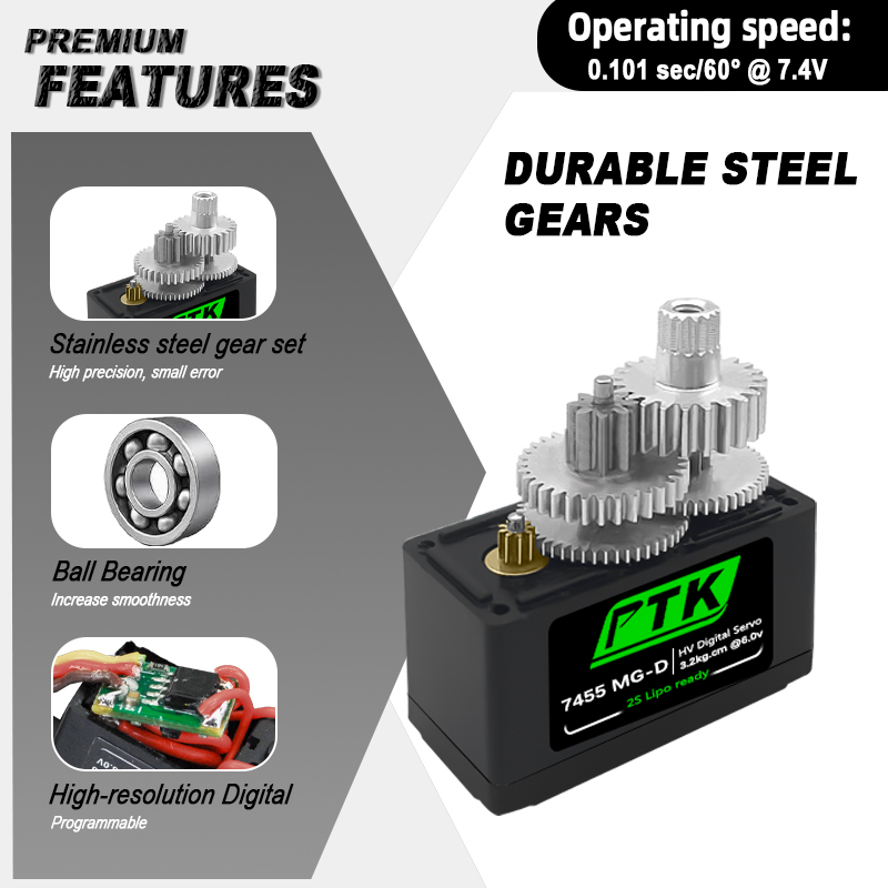 PTK 7455MG-D servo 12g Digital - огляд і ціна Rc Helicopter Parts