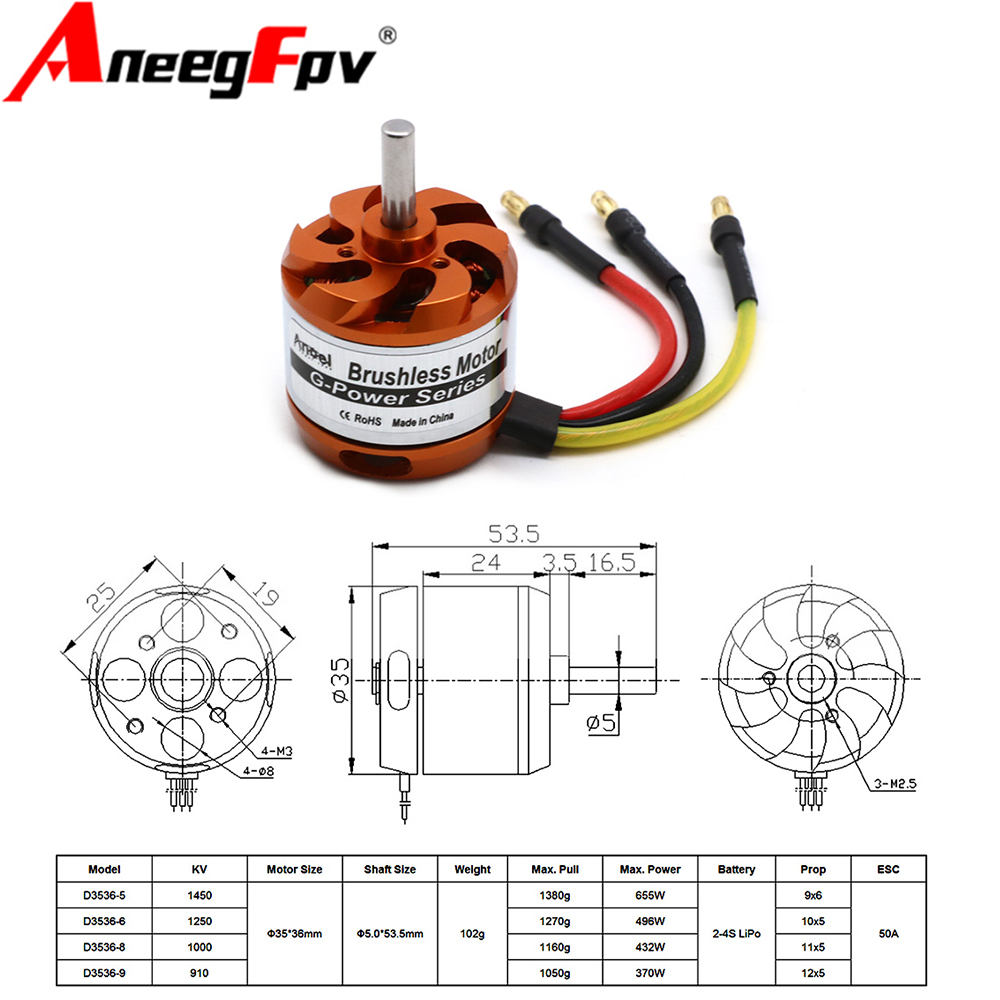 D3536 910KV 1000KV 1250KV 1450 - огляд і ціна Rc Helicopter Mini