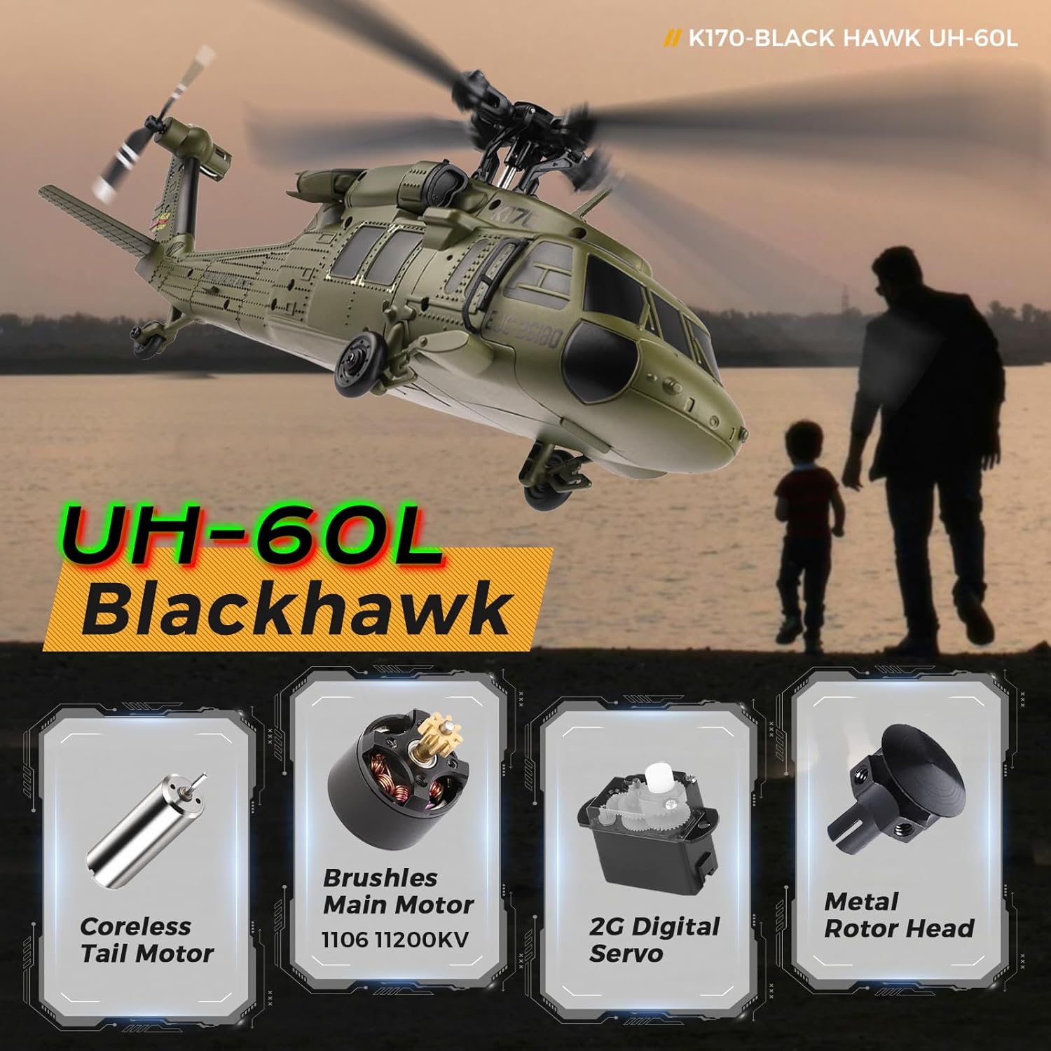 WLtoys K170 Brushless 4-CH RC  - огляд і ціна Rc Helicopter Gyro