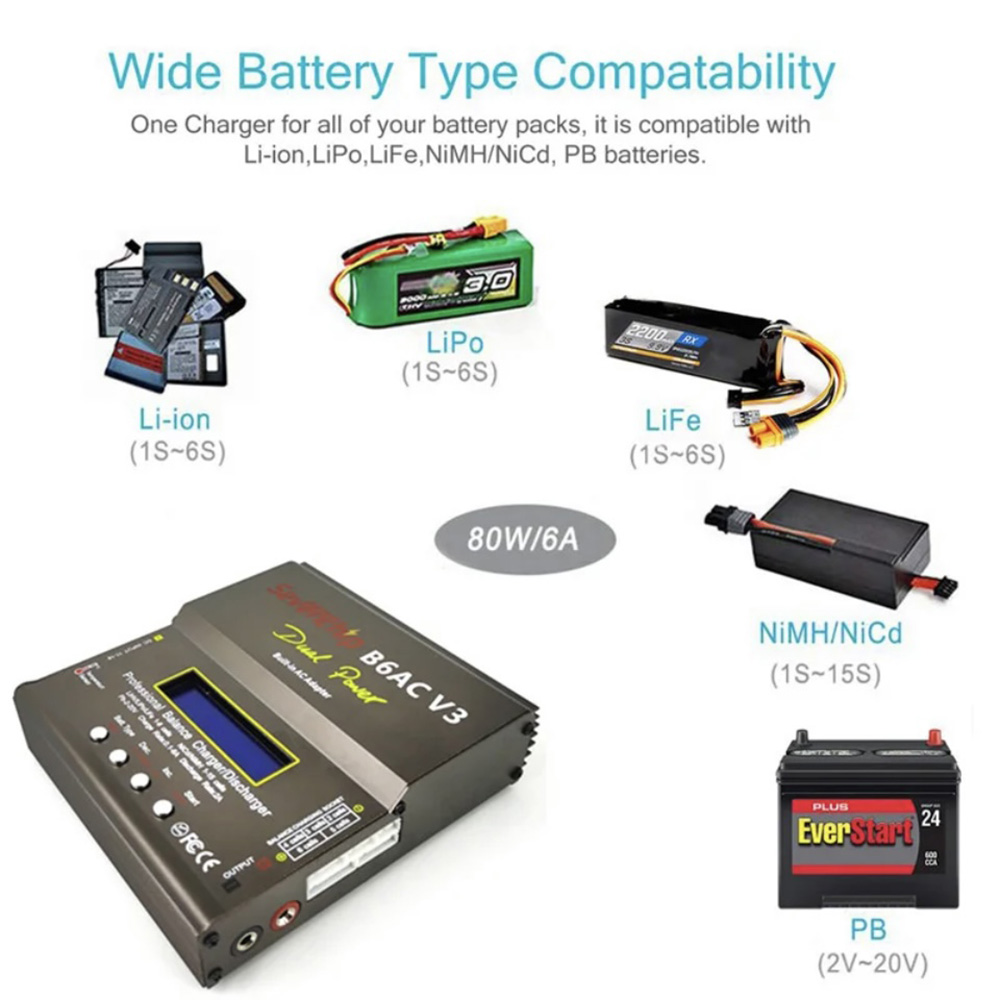 80W IMAX B6AC V3 Balance Charg - огляд і ціна Rc Helicopter Charger