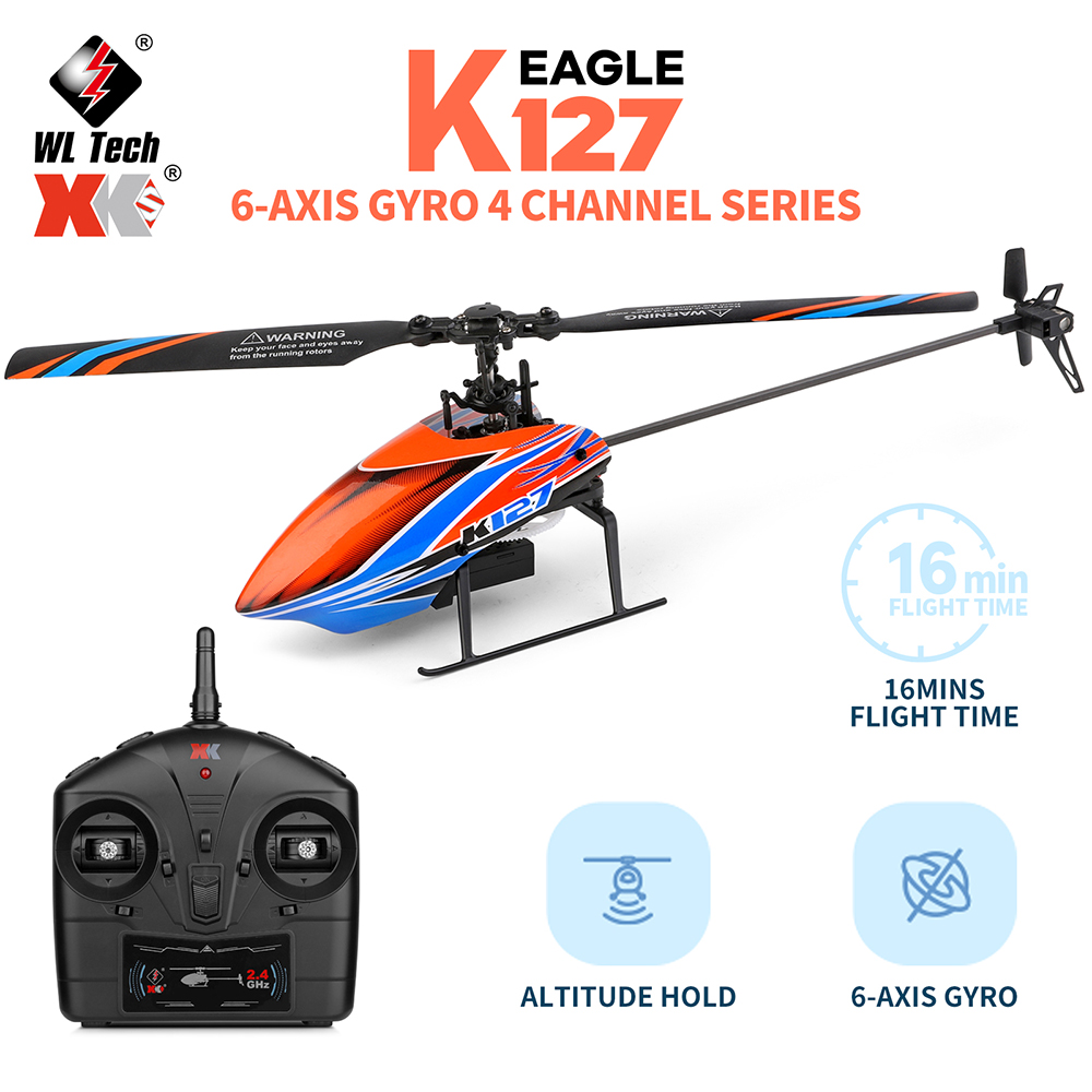 WLtoys XK K127 2.4G 4CH 6-Aixs - огляд і ціна Rc Helicopter Blade
