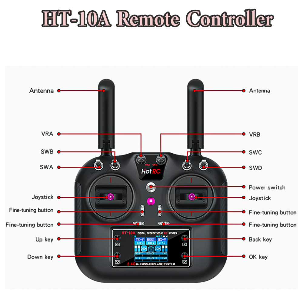 Hotrc HT-10A 2.4G 10CH Transmi - огляд і ціна Rc Helicopter Battery